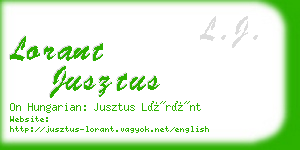 lorant jusztus business card